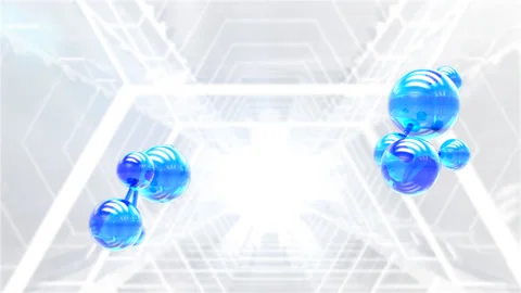 Molecules rotate on Clinical Laboratory background Stock Footage 171380194