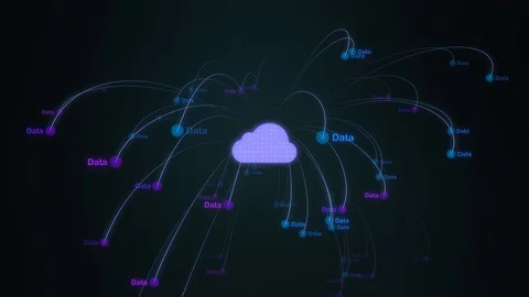 Molecules Technology in Shape of Data Tree Cloud 動画素材 123859137
