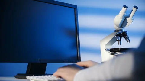 Molecules on a Touchscreen Stock Footage 61134491