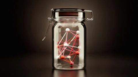 Molecules in a tube. Stock Illustration