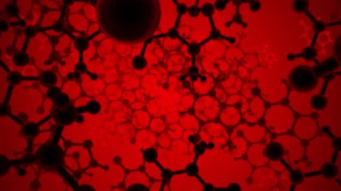 Molecules tunnel background red Stock Footage 229424254