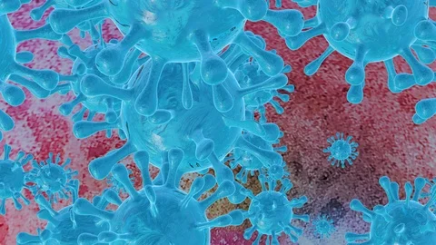 Molecules of the virus move randomly. 3D animation Stock-Footage 124954707