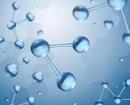 Molecules in water, Macro, Science background Stock Illustration