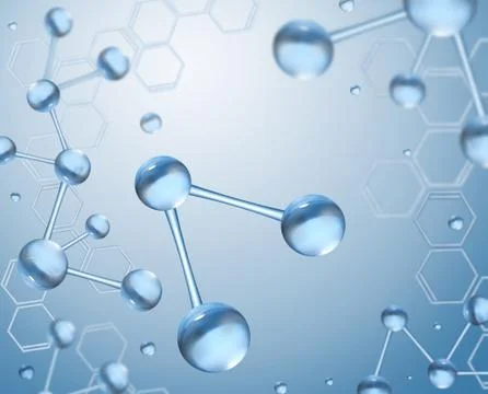 Molecules in water, Science background Stock Illustration