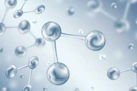 Molecules in water, Science background Illustrazione stock