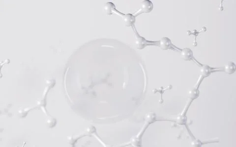 Molecules with white background, 3d rendering. Stock Illustration