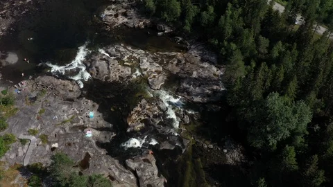The Mollerstufossen bath place Vídeo Stock 116776977