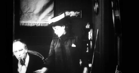 Mollie Harding talking to Mr. Harding her father Stock Footage 43450152