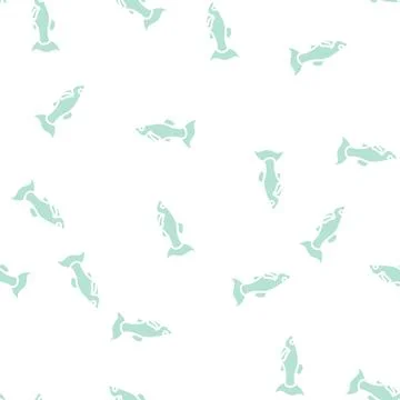 Molly fish glyph seamless pattern Stock Illustration