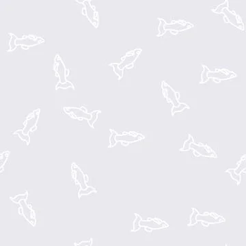 Molly fish line seamless pattern Stock Illustration