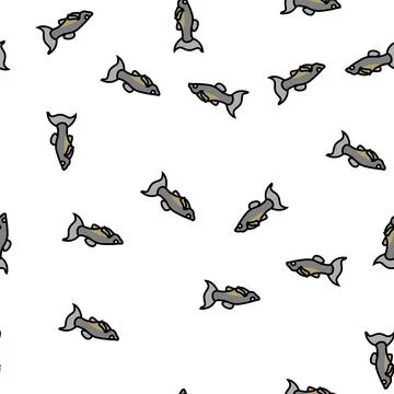Molly fish vector seamless pattern Stock Illustration