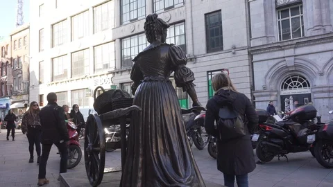 Molly Malone Statue, Dublin Stock Footage 124123260