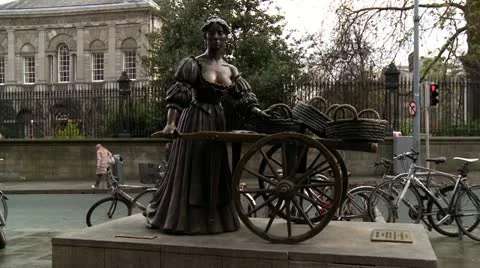 Molly Malone Statue, Dublin, Mid Shot Stock Footage 10913750