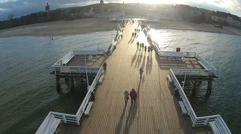 Molo in Sopot, Poland Video stock 48063731