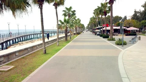 Molos promenade in Cyprus in Limassol. Stock Footage 182829084