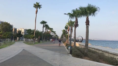 Molos Seaside Park, Limassol Stock Footage 83336059