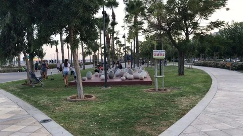 Molos Seaside Park, Limassol Stock Footage 83341222