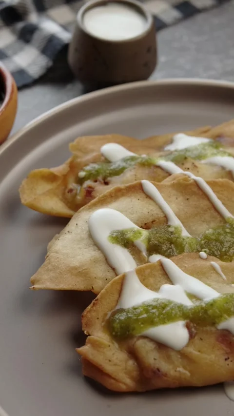Molotes, prepared with fried dough and various savory fillings Stock Footage 282422779