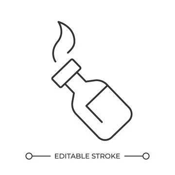 Molotov cocktail linear icon Stock Illustration