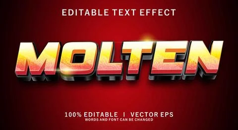 Molten 3d vector text effect with modern style design Stock Illustration
