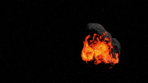 Molten Asteroid flyby Stock Footage 165848989