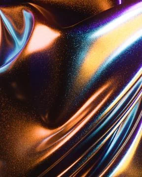 Molten Copper 3D Fabric Background with Holographic Glitter Stock Illustration