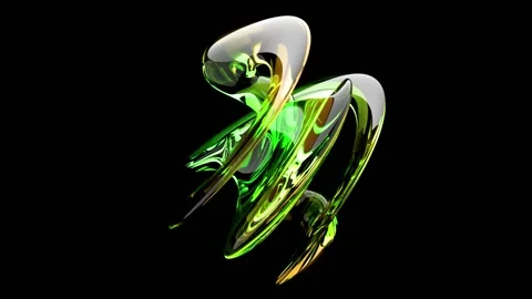 Molten glass smoothly transforms, intertwining into abstract shapes5 库存影片 329503158