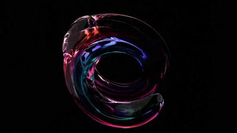 Molten glass smoothly transforms, intertwining into abstract shapes2 库存影片 329503172