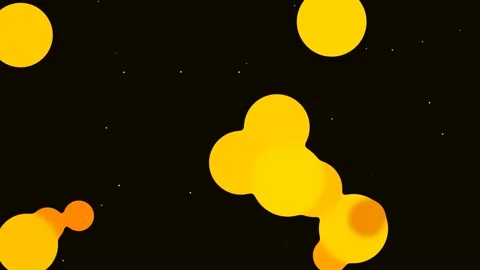 Molten Gold - Glowing Yellow Bubbles Floating with Orange Highlights Animation Stock Footage 340364447