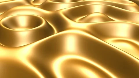 Molten Gold, Golden Waves, Background, 3D Render, Exclusive, Paints Stock Footage 272207585