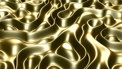 Molten Gold, Golden Waves, Background, 3D Render, Paints, Exclusive Stock Footage 272207589