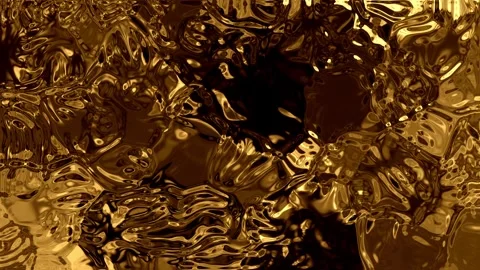Molten Gold Liquid Surface Texture Loop Stock Footage 343809986