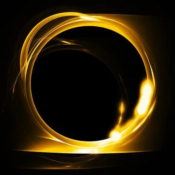 Molten gold ring on a black background 库存插图