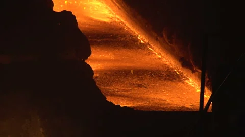 Molten iron cools Stock Footage 51924678