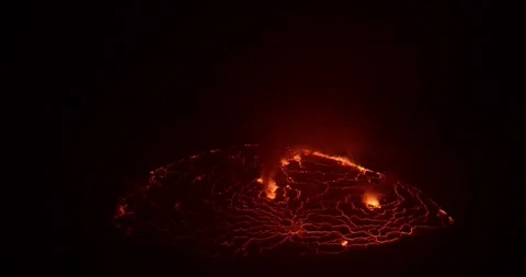 Molten lava close-up motion magma flow nature mountain volcano footage Stock Footage 336579956