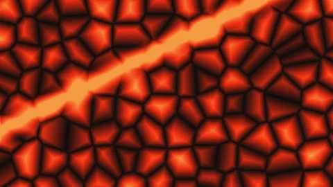 Molten Lava Flow with Geometric Lines During Fiery Eruption Cinematic Macro Video stock 341377030