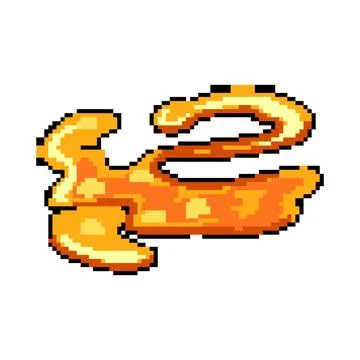Molten lava puddle pixel art vector illustration 스톡 일러스트