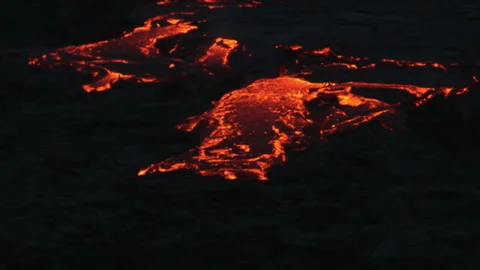 Molten lava slowly moving Stock Footage 341510158