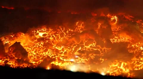 Molten, liquid metal in the casting, blast furnace. Stock Footage 49432309
