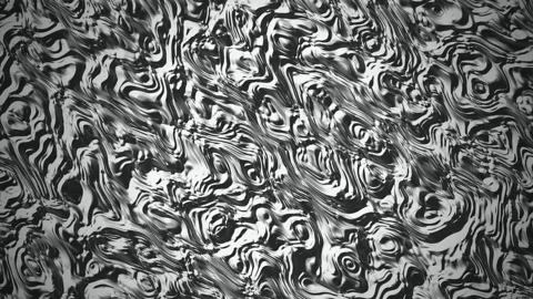 Molten liquid metal patterns swirl and undulate in continuous motion Stock Footage 340831402