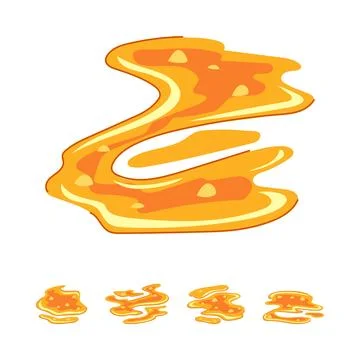Molten liquid puddle spreading sticky delicious syrup Stock Illustration