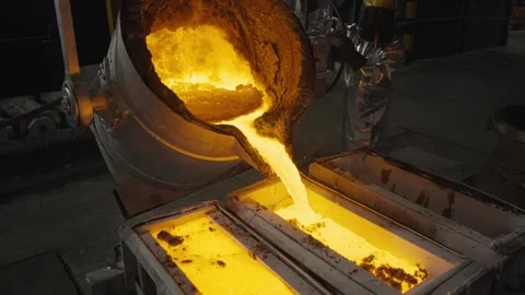 Molten Metal Casting Foundry 2 Stock Footage 336280397