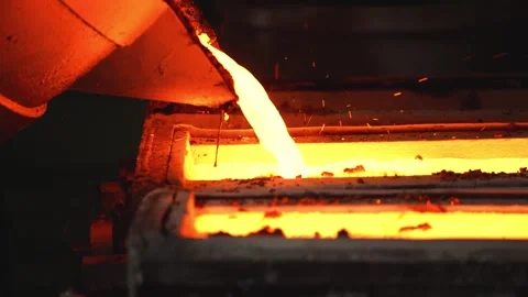 Molten Metal Casting Foundry 5 Stock Footage 336280644