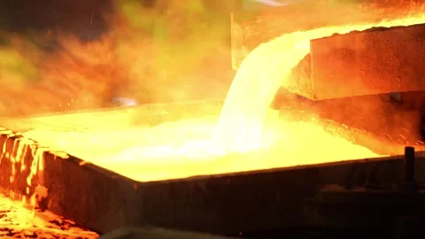 Molten Metal Casting Foundry Stock Footage 336280664