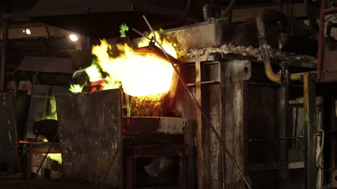 Molten Metal Factory Stock Video Footage