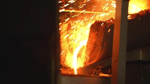 Molten Metal Foundry Industry Stock Footage 336280847