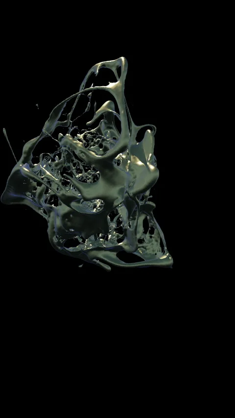 Molten metal liquid blob splash animation Video stock 345202494