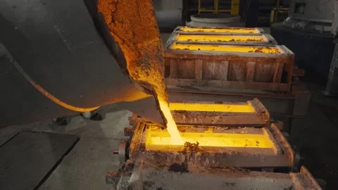 Molten Metal Pouring Casting 3 Stock Footage 336281103