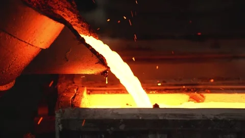 Molten Metal Pouring Casting 5 Stock Footage 336281185
