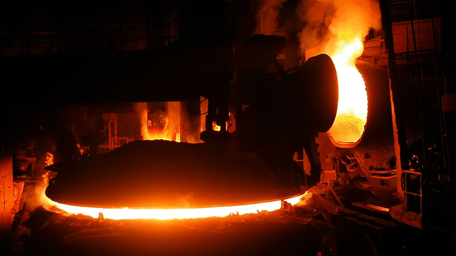 Molten Metal Pouring, Metallurgy, Steel ... | Stock Video | Pond5